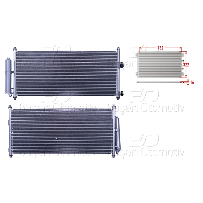 KLIMA RADYATORU 732X322X16 NISSAN ALMERA 00>