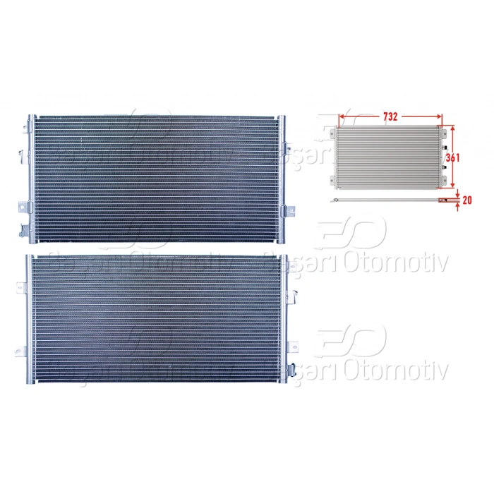 KLIMA RADYATORU 732X361X20 CHRYSLER 300M 97-04