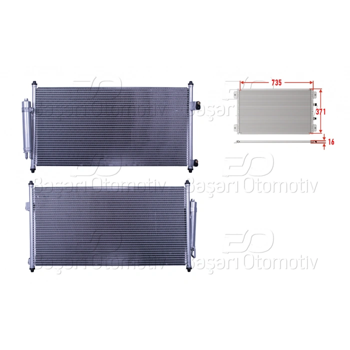 KLIMA RADYATORU 735X371X16 NISSAN XTRAIL 2.0 2.2DCI 01-13