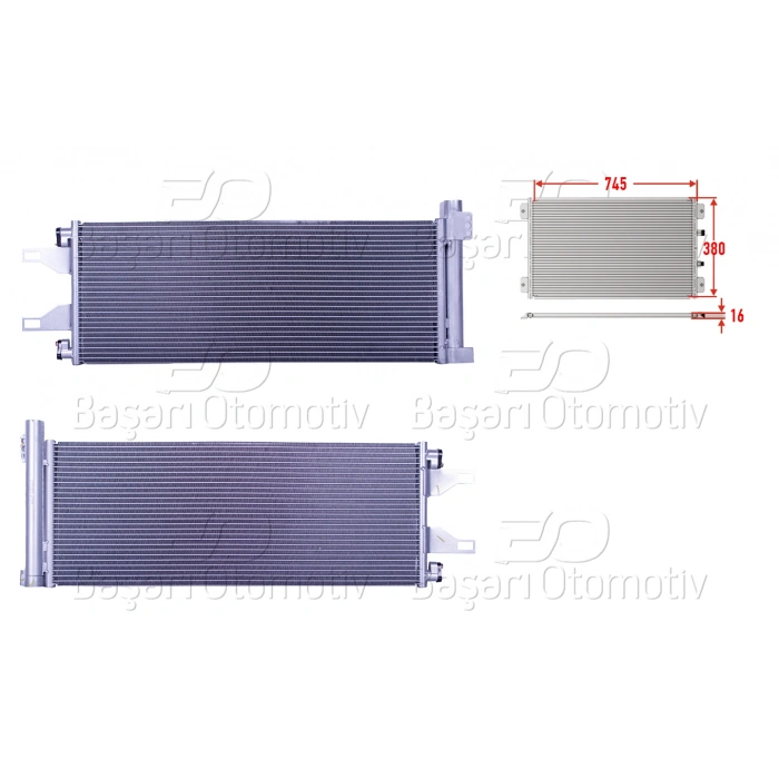 KLIMA RADYATORU 745X380X16 PEUGEOT BOXER. FIAT DUCATO 06>
