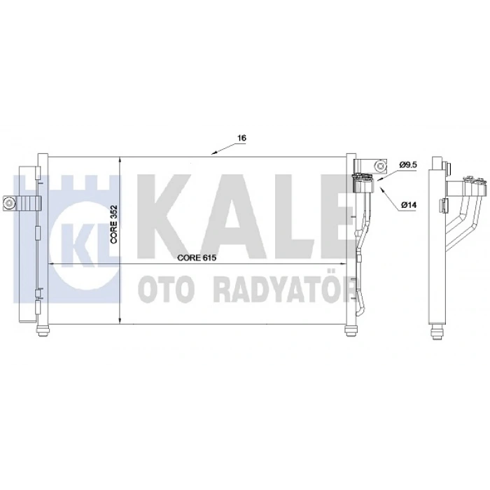 KLIMA RADYATÖRÜ KURUTUCU ILE BRAZING 615X352X16 ACCENT ERA 1,4-1,6 BENZIN 2006-