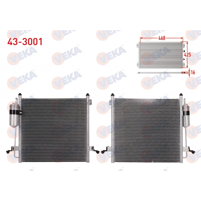 KLIMA RADYATORU TUPLU MITSUBISHI L 200 (KBT,KAT) 2.5 DID 2005- (ESKI TIP, KISA)