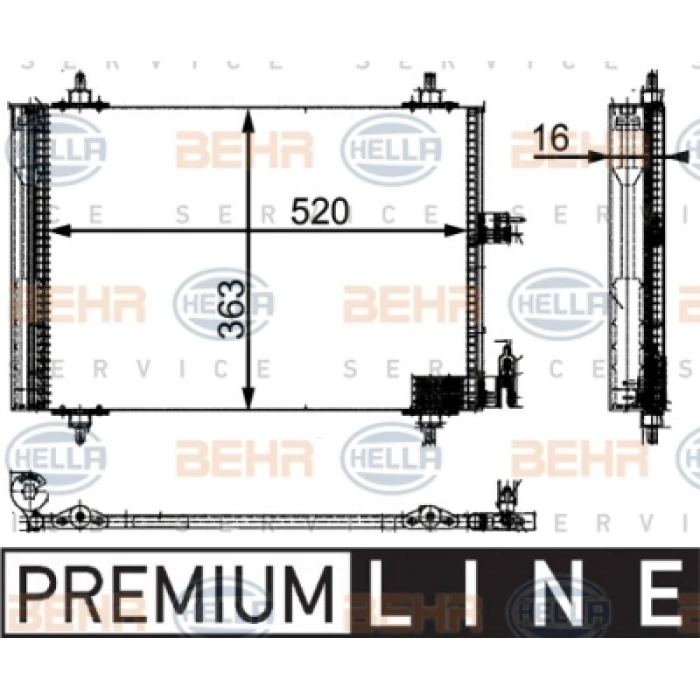 KLIMA RADYATÖRÜ XSARA/BERLINGO-2/PARTNER-2 1.9 DW8/1.4 HDI 98-