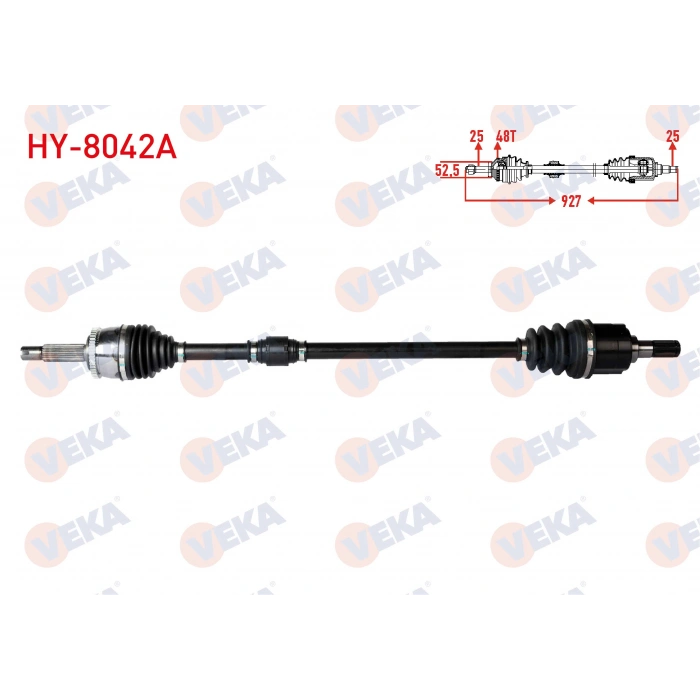 KOMPLE AKS ON SAG HYUNDAI ACCENT BLUE 1.4 CVVT M-T ABSLI 48 DIS UZUNLUK 927mm 2012-