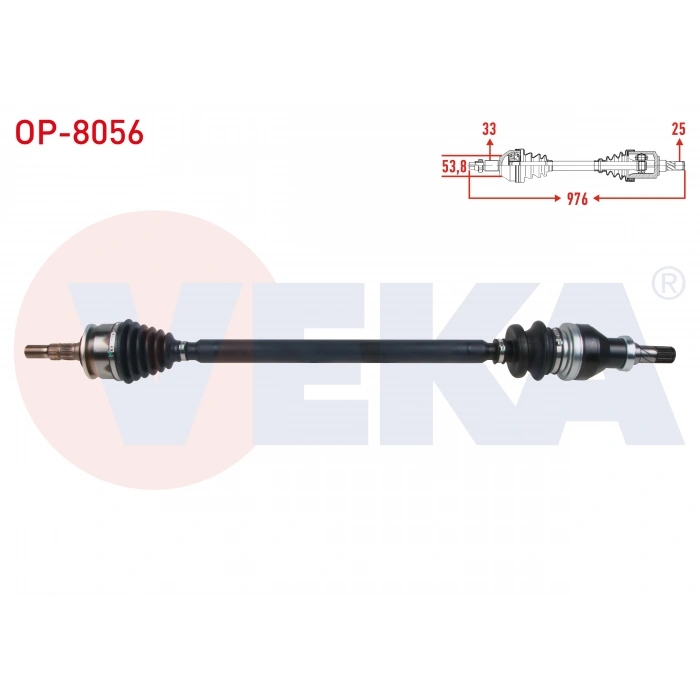 KOMPLE AKS ON SAG UZUNLUK 976mm OPEL ASTRA K 1.6 CDTI M-T 2015-