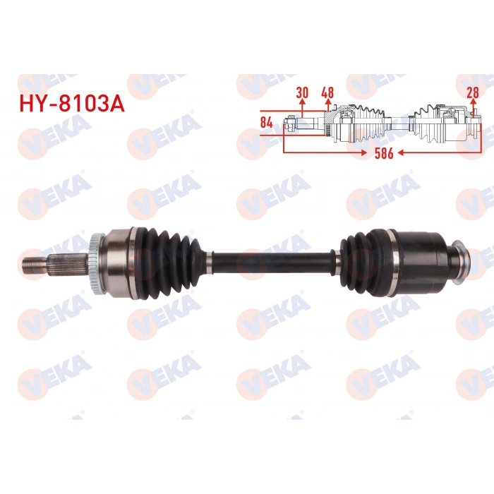 KOMPLE AKS SAG ON ABSLI 48 DIS UZUNLUK 586mm HYUNDAI TUCSON (TLE) 1.6 T-GDI 2015-2020