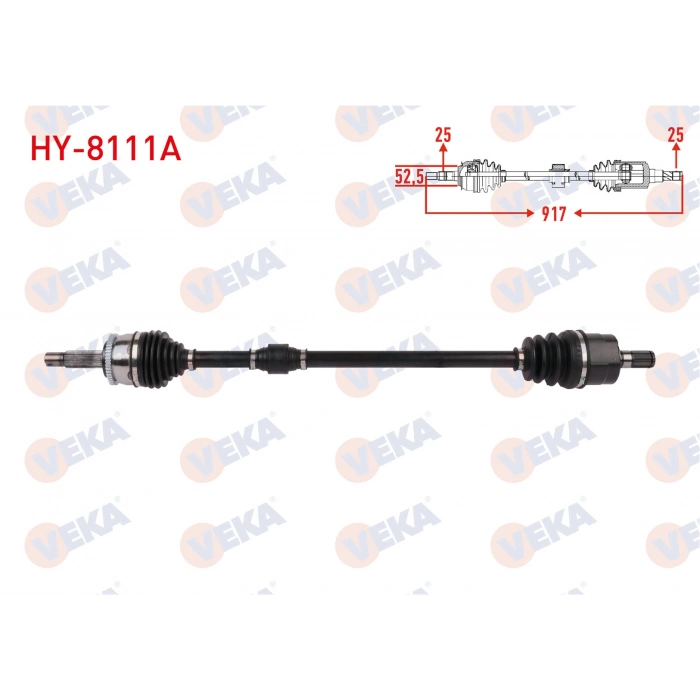 KOMPLE AKS SAG ON ABSLI 48 DIS UZUNLUK 931mm HYUNDAI ACCENT BLUE 1.4 CVVT A-T 2010-