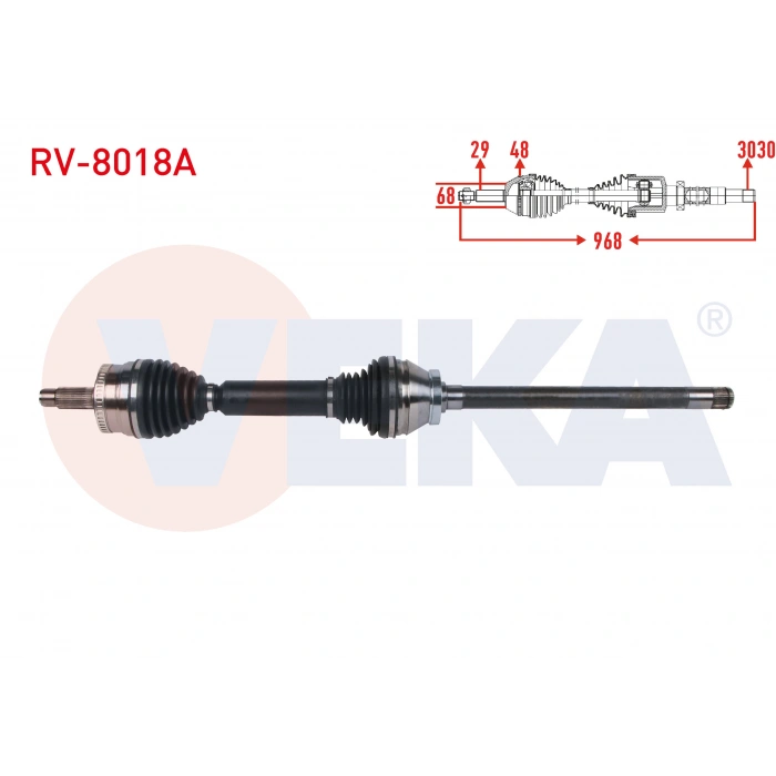 KOMPLE AKS SAG ON ABSLI 48 DIS UZUNLUK 968mm LAND ROVER RANGE ROVER III 3.0 TD - 3.6 TD - 4.4 A-T 2002-2012