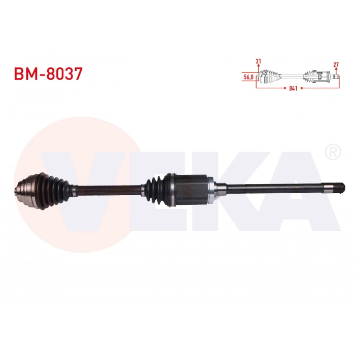 KOMPLE AKS SAG ON BMW 3 SERISI (F30) 320 D XDRIVE A-T/M-T UZUNLUK 841 mm 2011-