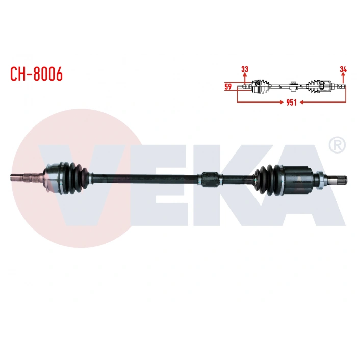 KOMPLE AKS SAG ON CHEVROLET CRUZE (J300) 1.6 A-T UZUNLUK 951mm 2009-2014