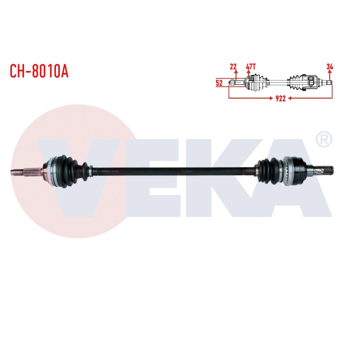 KOMPLE AKS SAG ON CHEVROLET KALOS (T200) 1.4 ABSLI 47 DIS M-T UZUNLUK 922mm 2003-2008