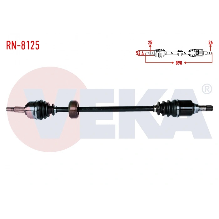 KOMPLE AKS SAG ON DACIA DOKKER 1.5 DCI UZUNLUK 898mm 2012-
