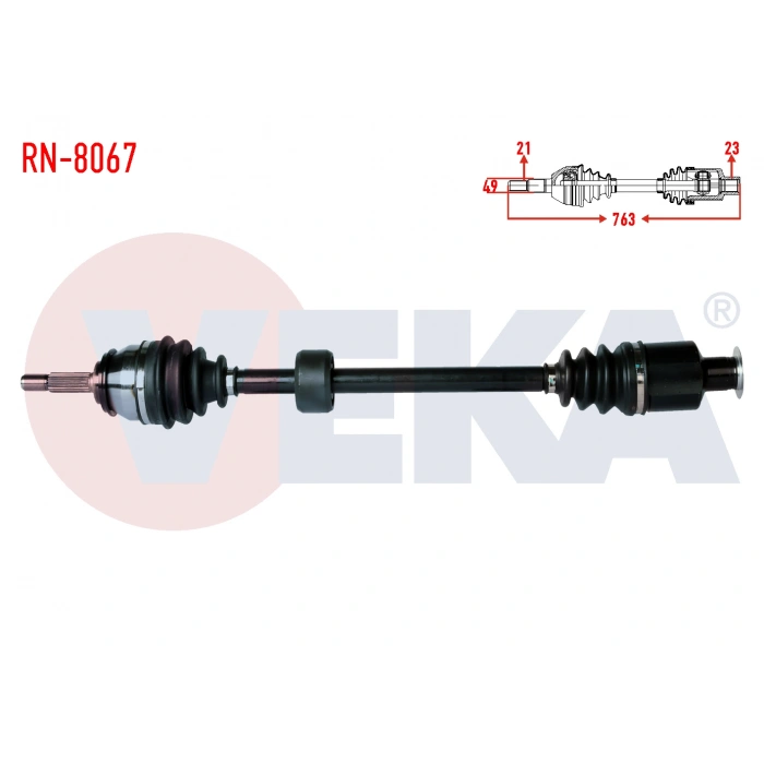 KOMPLE AKS SAG ON DACIA LOGAN (LS) 1.4 UZUNLUK 763mm 2004-2012