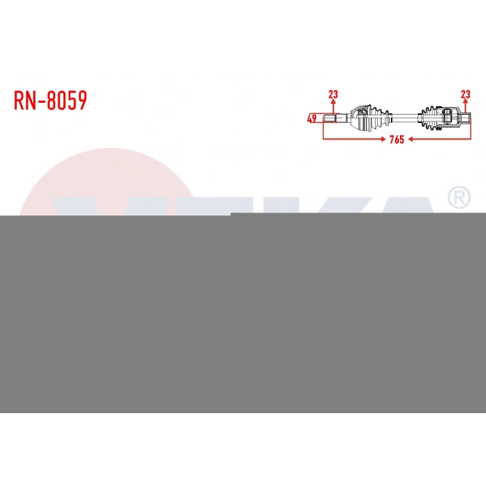 KOMPLE AKS SAG ON DACIA LOGAN (LS) 1.5 DCI UZUNLUK 765mm 2004-2012