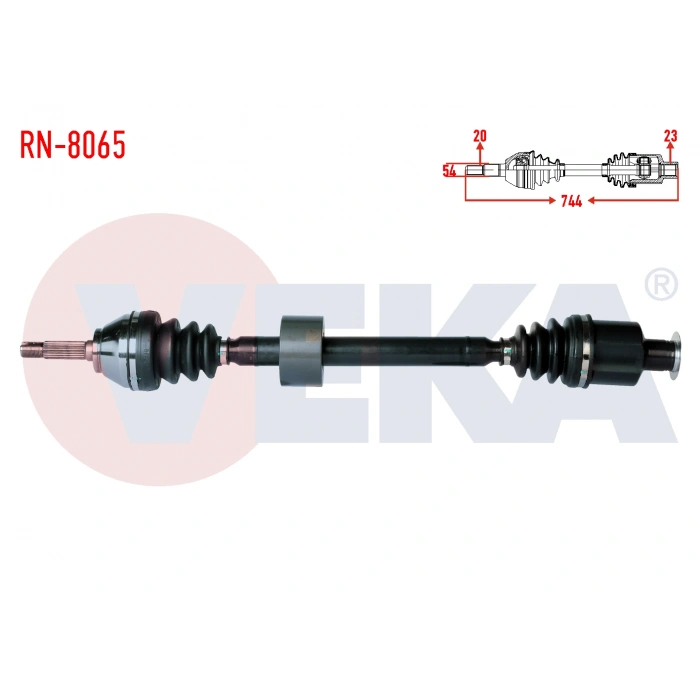 KOMPLE AKS SAG ON DACIA SOLENZA 1.4i UZUNLUK 744mm 2003-