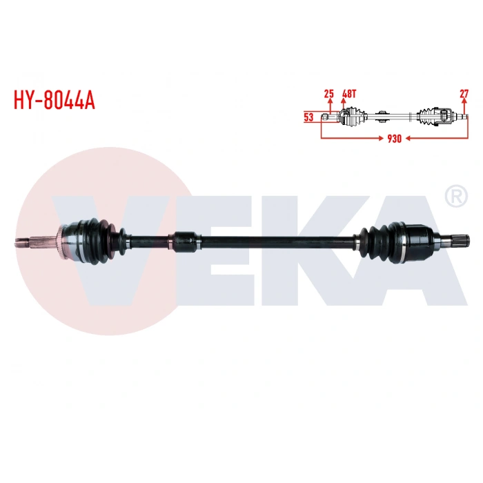 KOMPLE AKS SAG ON HYUNDAI ACCENT BLUE 1.6 CRDI M-T ABSLI ABS 48 DIS UZUNLUK 930mm 2012-