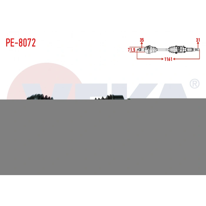 KOMPLE AKS SAG ON KARSAN JEST 2.3 D EURO 5 MT UZUNLUK 1161mm 2012-