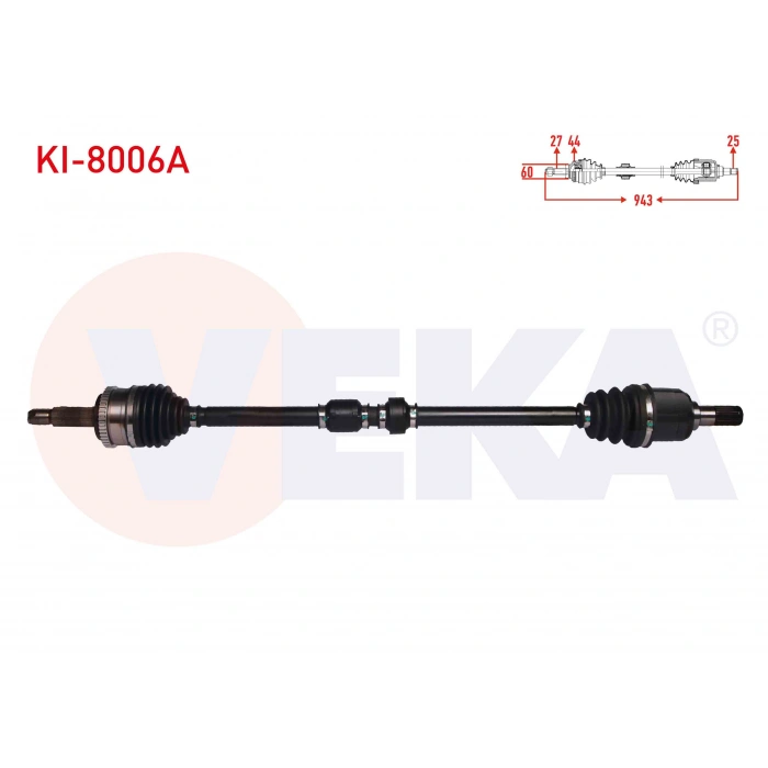 KOMPLE AKS SAG ON KIA CEED 1.6 CRDI ABSLI 46 DIS A-T UZUNLUK 943mm 2006-2012