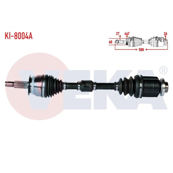 KOMPLE AKS SAG ON KIA CERATO (LD) 1.6 CRDI M-T ABSLI 44 DIS UZUNLUK 588mm 2004-2012