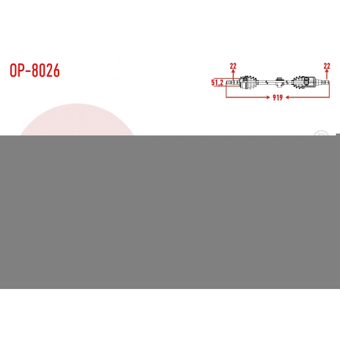 KOMPLE AKS SAG ON OPEL CORSA D 1.2 M-T UZUNLUK 919mm 2006-2014