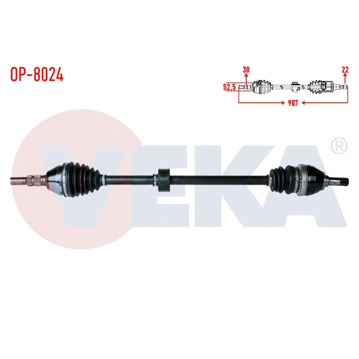 KOMPLE AKS SAG ON OPEL VECTRA C 1.6 16v UZUNLUK 987mm 2002-2008