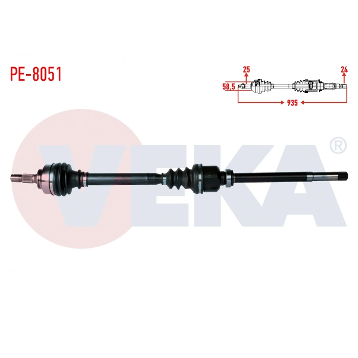 KOMPLE AKS SAG ON PEUGEOT 308 (4A,4C) 1.6 THP MC SANZUMAN M-T UZUNLUK 935mm 2007-2013