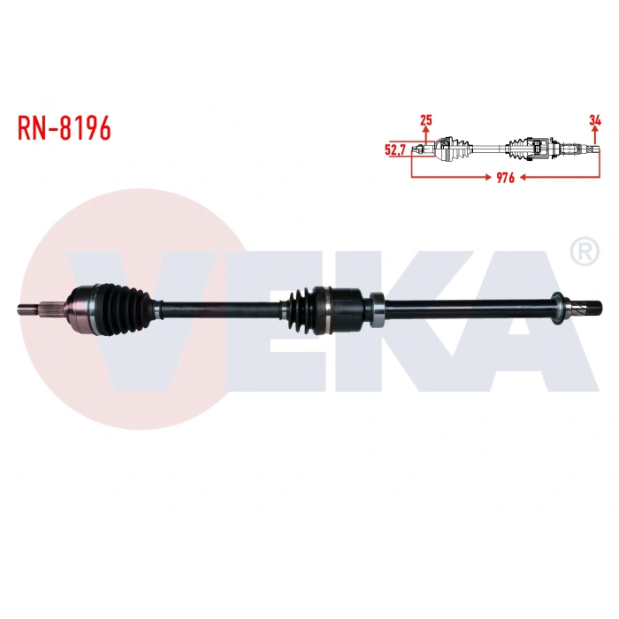 KOMPLE AKS SAG ON RENAULT CAPTUR 1.2 - 1.5 DCI A-T UZUNLUK 976mm 2013-