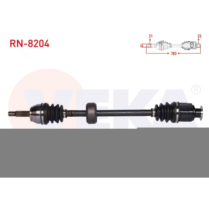 KOMPLE AKS SAG ON RENAULT CLIO I (B/C57,5/357) 1.2 M-T UZUNLUK 707 mm 1990-1998