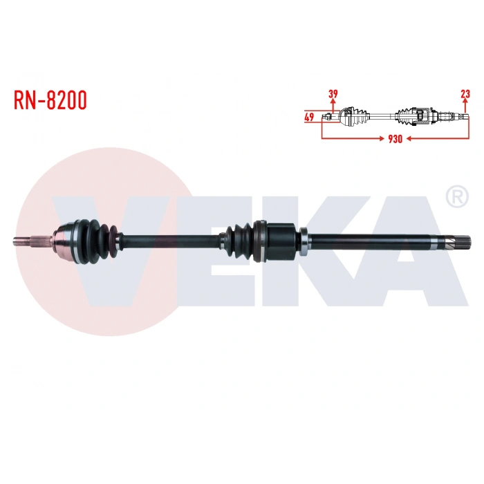 KOMPLE AKS SAG ON RENAULT MEGANE II (BM0/1,CM0/1) 2.0 M-T UZUNLUK 930mm 2002-2008