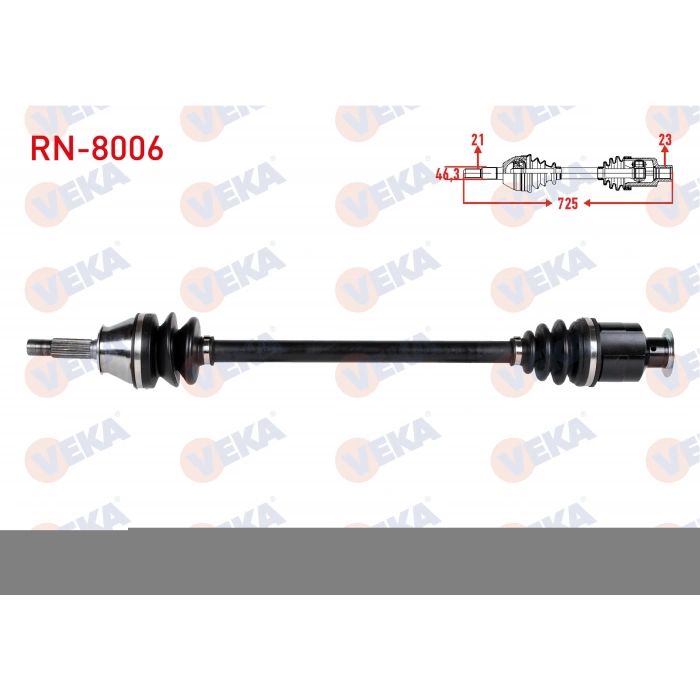 KOMPLE AKS SAG ON RENAULT R9 (L42) 1.4 UZUNLUK 727,3mm 1985-2000