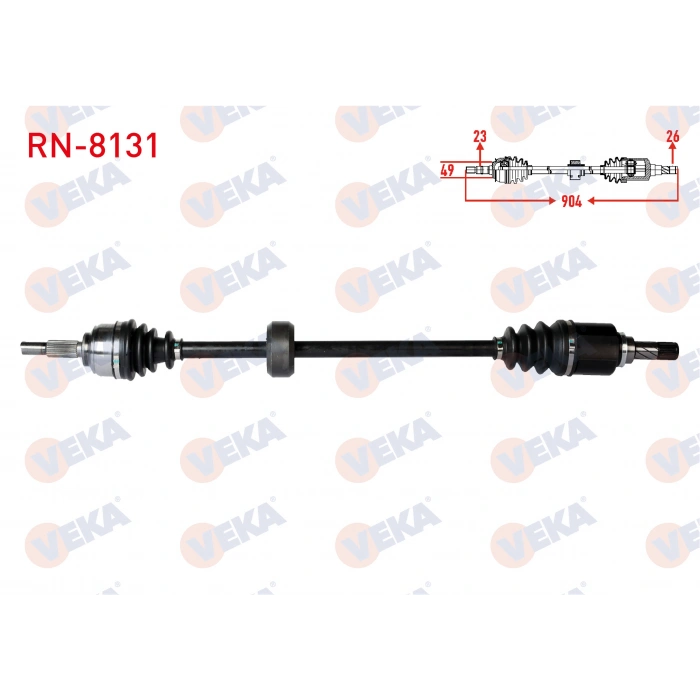 KOMPLE AKS SAG ON RENAULT SYMBOL III (JZ0/1) 1.5 DCI UZUNLUK 904mm 2012-