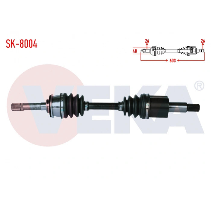 KOMPLE AKS SAG ON SUZUKI VITARA (ET,TA) 1.6i 16v UZUNLUK 603mm 1988-1999