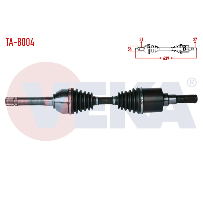KOMPLE AKS SAG ON TATA XENON 2.2 16v TD UZUNLUK 639mm 2011-