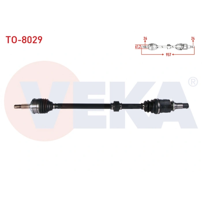 KOMPLE AKS SAG ON TOYOTA C-HR (_X1_) 1.8 Hybrid UZUNLUK 957 mm 2016-