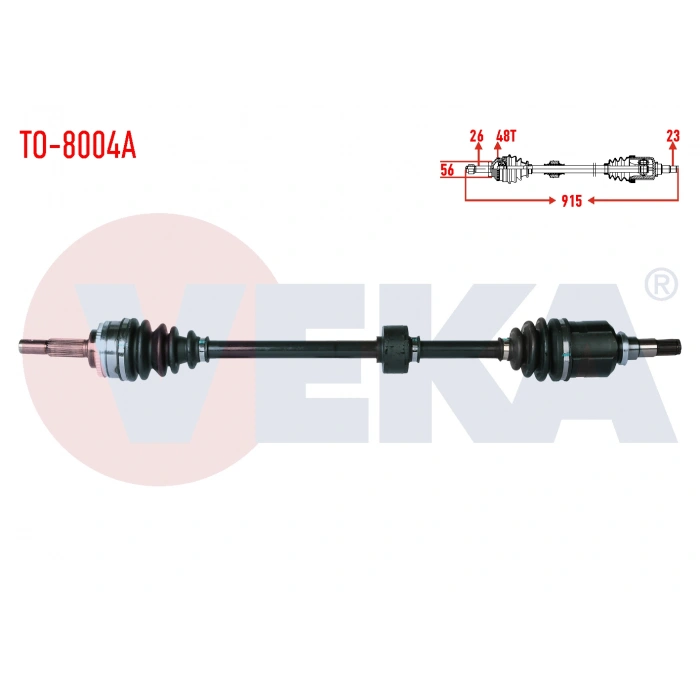 KOMPLE AKS SAG ON TOYOTA COROLLA (_E12_) 1.4 VVT-I ABSLI 48 DIS UZUNLUK 915mm 2002-2007