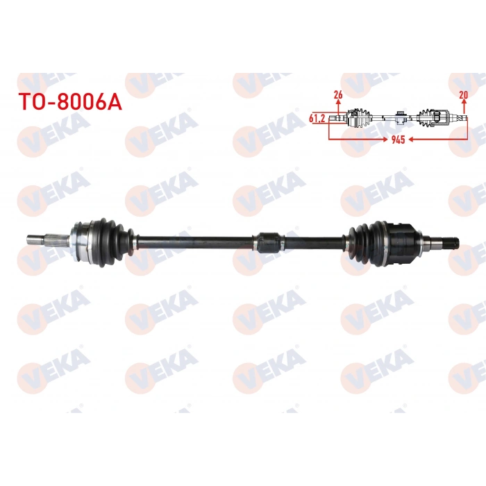 KOMPLE AKS SAG ON TOYOTA COROLLA (E15_) 1.4 D-4D UZUNLUK 945mm 2007-2012