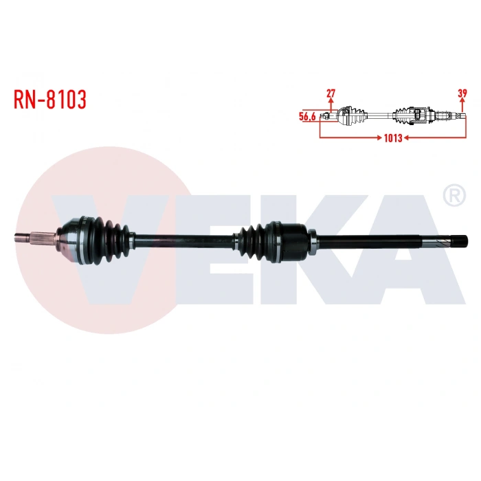 KOMPLE AKS SAG ON UZUNLUK 1013mm RENAULT TRAFIC II 2.0 DCI 2001-2014 / OPEL VIVARO (X83) 2.0 CDTI 2015-