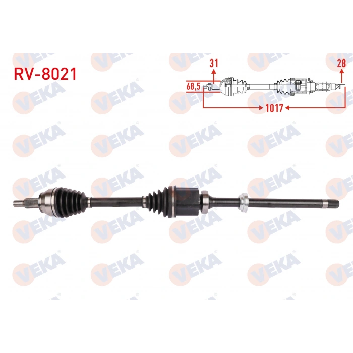 KOMPLE AKS SAG ON UZUNLUK 1017mm LAND ROVER EVOQUE 2.0 4X4 A-T 2011-2019