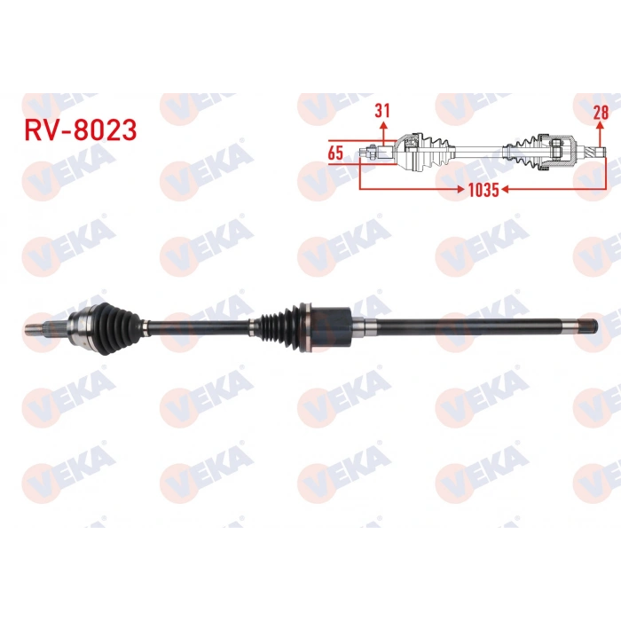 KOMPLE AKS SAG ON UZUNLUK 1035mm LAND ROVER RANGE ROVER VELAR 2.0 D 2017- / JAGUAR F-PACE 2.0 D 2015-