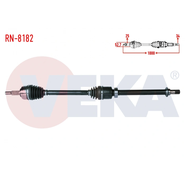 KOMPLE AKS SAG ON UZUNLUK 1040mm RENAULT MEGANE IV (BVA6) 1.5 DCI (EURO 6) 6 A-T (SNZ-DC4) 2016-