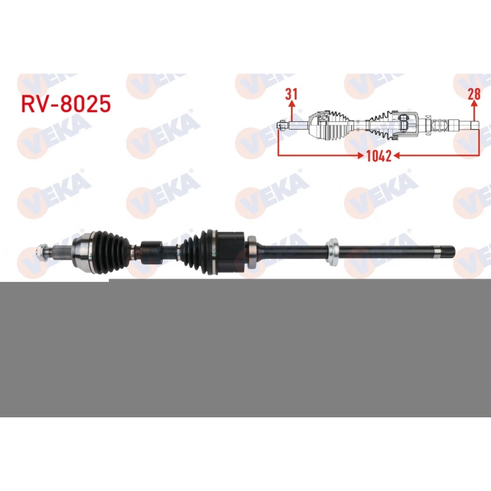 KOMPLE AKS SAG ON UZUNLUK 1042mm LAND ROVER DISCOVERY SPORT (L550) 2.0 D 2015-