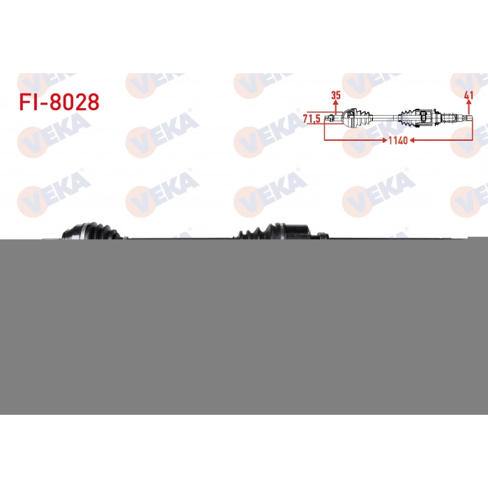 KOMPLE AKS SAG ON UZUNLUK 1140mm FIAT DUCATO (250) 2.3 MJT 2006-2014 / PEUGEOT BOXER 2.2 HDI 2006-2014 / CITROEN JUMPER 2.2 HDI 2006-2014