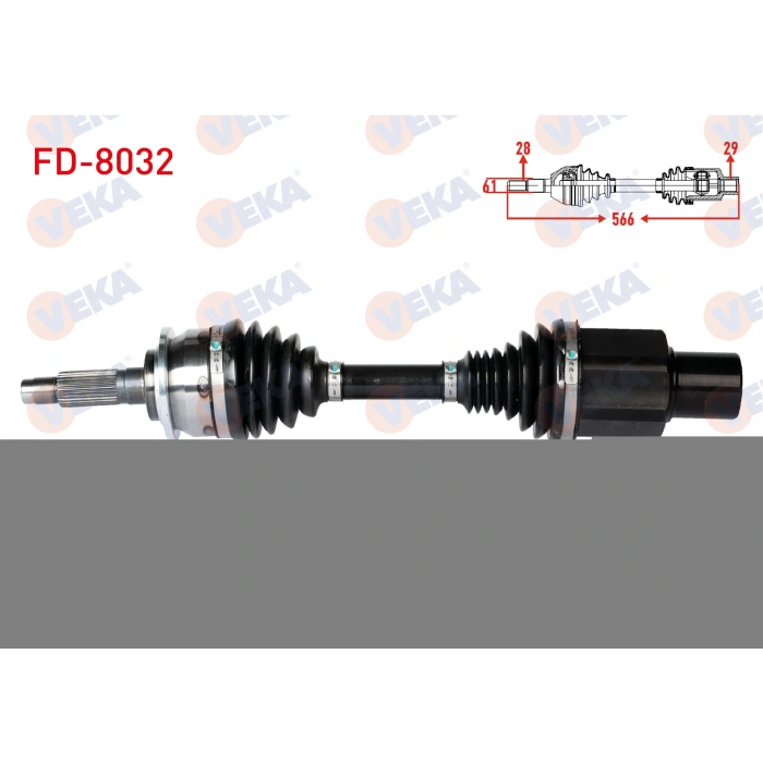 KOMPLE AKS SAG ON UZUNLUK 566mm FORD RANGER 2.2 TDCI - 3.2 TDCI A-T/M-T 2011-