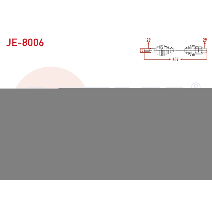 KOMPLE AKS SAG ON UZUNLUK 607mm JEEP GRAND CHEROKEE III (WH,WK) 3.0 CRD 2005-2010 / COMMANDER (XK) 3.0 CRD 2005-2010