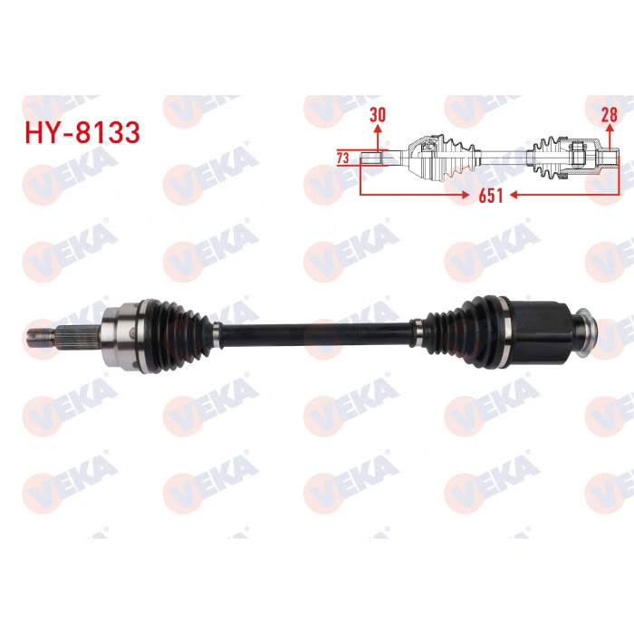 KOMPLE AKS SAG ON UZUNLUK 651mm HYUNDAI TUCSON 1.6 CRDi 2020-