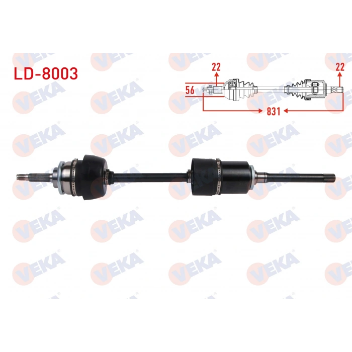 KOMPLE AKS SAG ON UZUNLUK 829mm LADA NIVA (YENI MODEL) 1.7 M-T 2000-2015