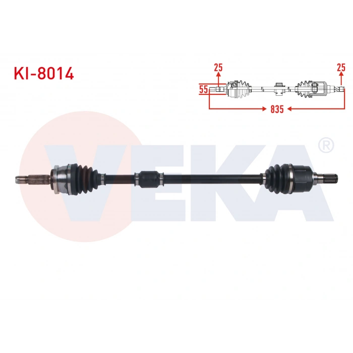 KOMPLE AKS SAG ON UZUNLUK 835mm KIA PICANTO (JA) 1.0 M-T 2018-