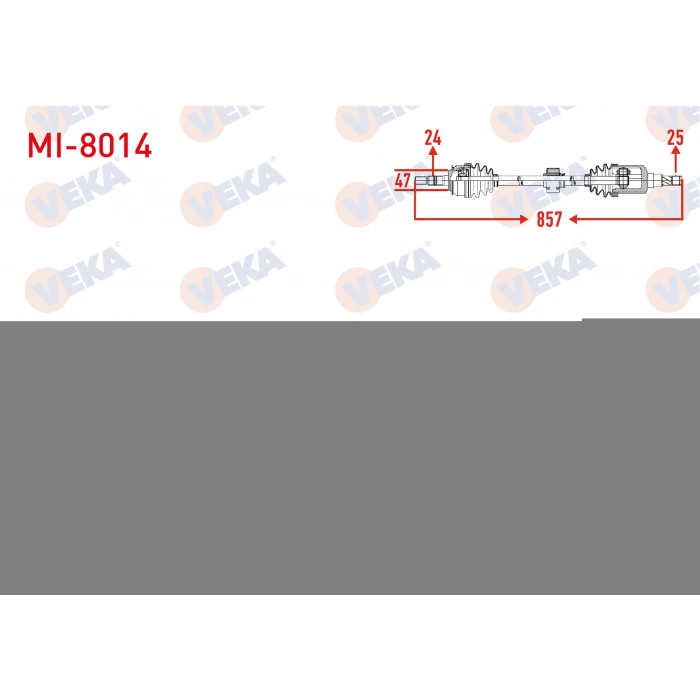 KOMPLE AKS SAG ON UZUNLUK 857mm MITSUBISHI ATTRAGE 1.2 2013-/ SPACE STAR 1.2 2012-