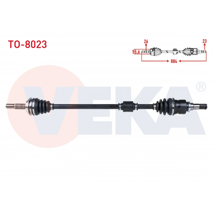 KOMPLE AKS SAG ON UZUNLUK 884mm TOYOTA YARIS (P9) 1.0 VVT-I A-T/M-T 2006-2010