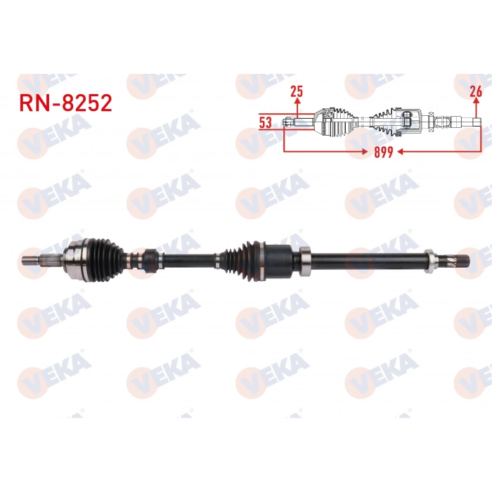 KOMPLE AKS SAG ON UZUNLUK 899mm CLIO V (B7_) 1.0 TCe 100 (B7MT) 5 VITES 15 JANT M-T 2019-
